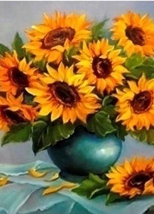 Алмазная вышивка. картина на подрамнике "солнечый букет", 30х30см