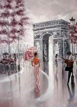 Алмазная вышивка. картина на подрамнике "площадь звезды. париж" , размер 40х50