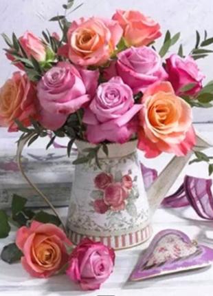 Алмазна вишивка. картина на підрамнику "букет з коханням" , розмір 40х50