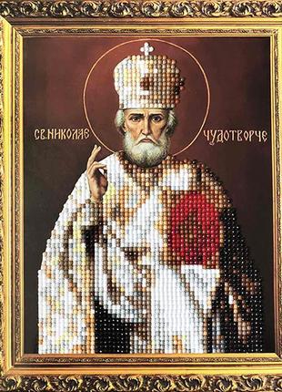 Алмазна вишивка. картина на картоні "святий миколай" , розмір 21х25