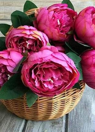 Алмазная вышивка. картина на подрамнике "корзина пионов", 30х30см (ме21201)