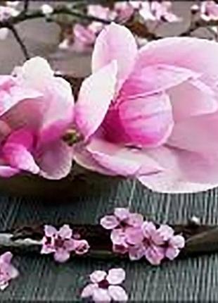 Алмазна вишивка. картина на підрамнику "магнолія", 30х30см (ме20198)