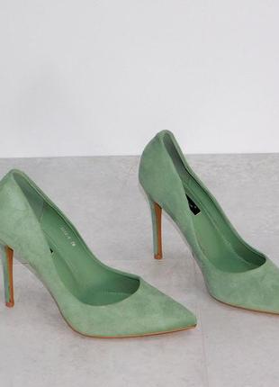 Лодочки оливкового цвета на шпильке классика туфли женские3 фото