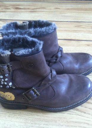Шикарные кожаные ботинки зимние демисезон дорогой фирмы superdry2 фото