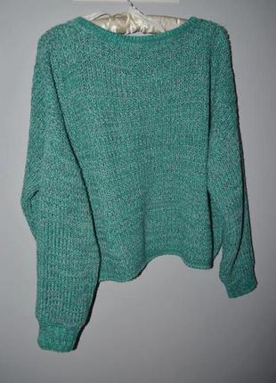 L жіночий фірмовий укороченый светр, джемпер великої в'язки оверсайз кольчуга4 фото