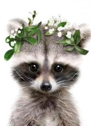 Алмазная вышивка. картина на картоне "енотик" , размер 21х25