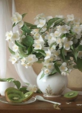 Алмазная вышивка. картина на подрамнике "жасмин" , размер 40х50см