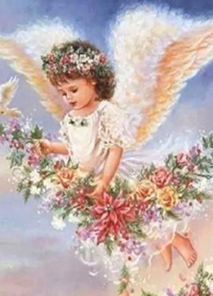 Алмазная вышивка. картина на подрамнике "ангел мира", 30х30см