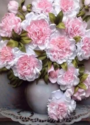 Алмазна вишивка. картина на підрамнику "ніжні півонії" , розмір 40х50