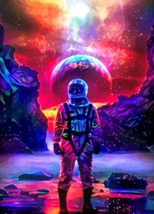 Алмазна вишивка. картина на підрамнику "підкорювач космосу", розмір 40х30 см