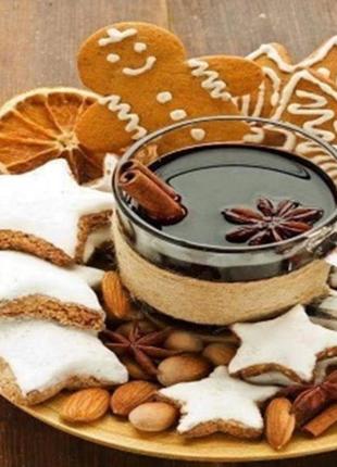 Алмазна вишивка. картина на підрамнику "новорічні смаколики", 30х30см