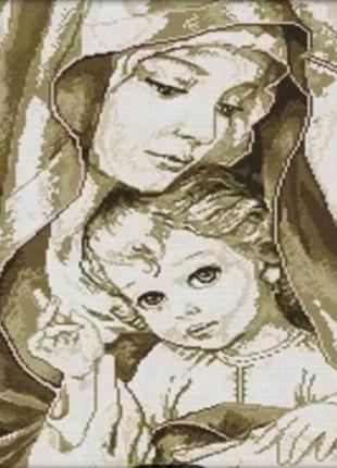 Алмазна вишивка. картина на підрамнику "мадонна з немовлям", розмір 40х30 см