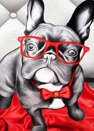 Алмазна вишивка. картина на підрамнику "учений пес", 30х30см