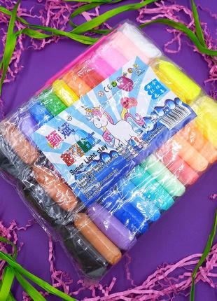 Пластилин детский мягкий воздушный 36 цветов с инструментами/со стеками, пластилин для детей от 3 лет моделин