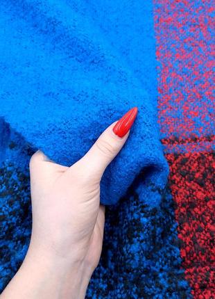 Хомут синий с красным зимний, женский/детский синий шарф труба на зиму/осень,шарф снуд синий с красным вязаный2 фото