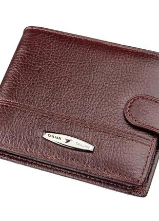 Кошелек мужской флотар кожаный tailian 18985 коричневый