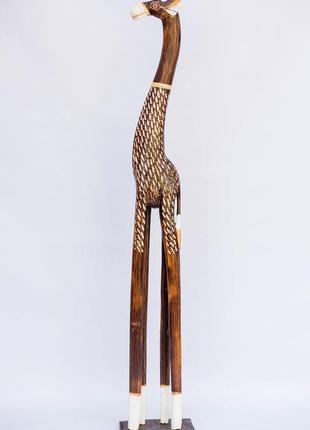 Статуэтка жираф деревянный резной  "малах", высота 1м