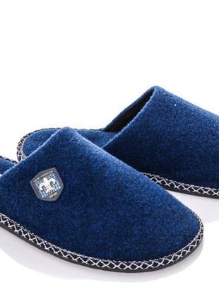 Тапочки домашніх чоловічий кімнатні закриті pago синій войлок розмір