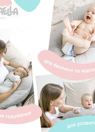 Подушка для беременных и кормления 30*170 горошек (ментол)8 фото
