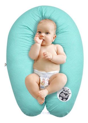 Подушка для беременных и кормления 30*170 горошек (ментол)1 фото