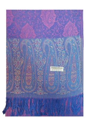 Женский шарф палантин с отливом сине-сливовый 180*70 см1 фото