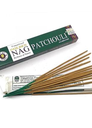 Ароматичні палички золота пачули (golden nag patchouli) масала пахощі 15 гр