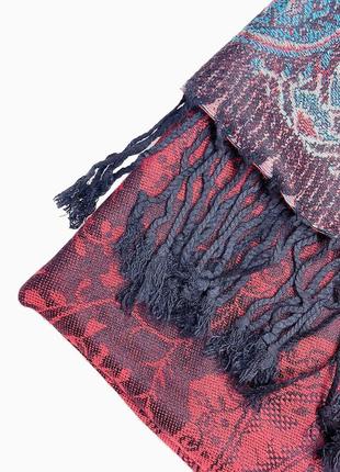 Женский шарф палантин бордовый двусторонний стильный индийский 180*70см2 фото
