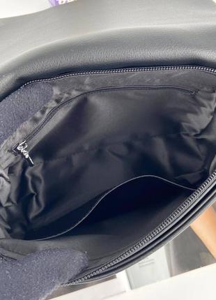Кожаная женская стеганная сумка через плечо с цепочкой polina & eiterou7 фото
