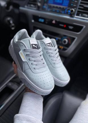 Женские кроссовки серо-белые puma cali grey white4 фото