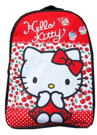 Школьный рюкзак hello kitty красный с котенком для девочки 40*29*18 см 22 л1 фото