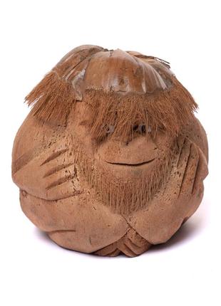 Статуэтка обезьяна из кокосового ореха высота 20см1 фото