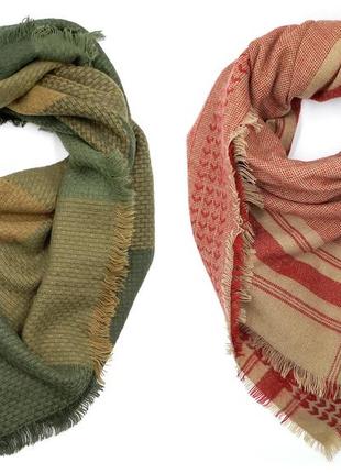 Хустка зелена у клітку зимова з вовни, жіноча червона хустка накидка на зиму, зимовий шарф, хустка з візерунком