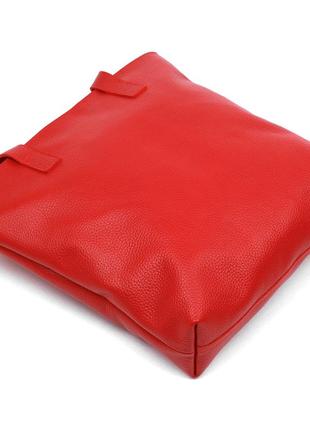 Кожаная вместительная женская сумка shvigel 16355 красный3 фото