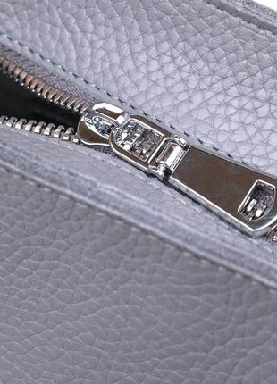 Кожаная женская сумка-шоппер shvigel 16360 серый7 фото