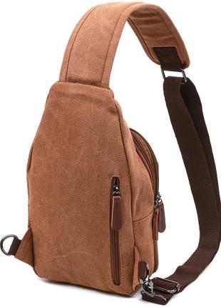 Практичная мужская сумка через плечо vintage 20389 коричневый2 фото