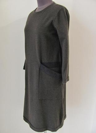 Теплое платье больших размеров с двумя карманами, р.ун (батал)  код 2510м