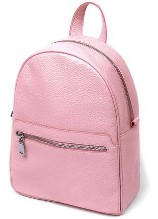 Компактный женский рюкзак из натуральной кожи shvigel 16304 розовый
