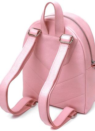 Компактный женский рюкзак из натуральной кожи shvigel 16304 розовый2 фото