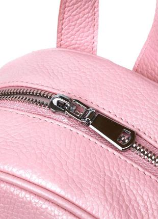 Компактный женский рюкзак из натуральной кожи shvigel 16304 розовый6 фото