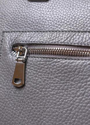 Кожаная женская сумка-шоппер shvigel 16360 серый10 фото