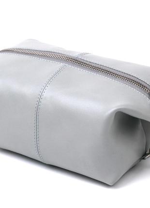 Практична шкіряна сумочка shvigel 16404 сірий1 фото