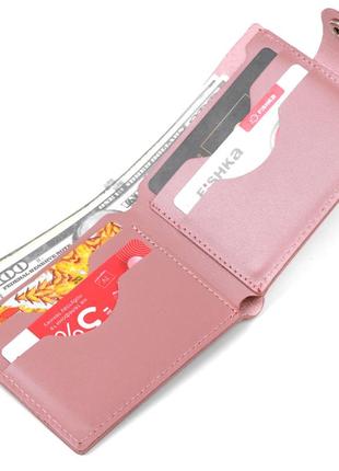 Горизонтальное портмоне из натуральной кожи для женщин shvigel 16467 розовый3 фото