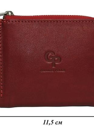 Женский красный кошелек grande pelle из натуральной кожи, женское портмоне с монетницей, глянцевое6 фото