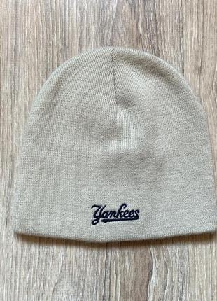 Мужская винтажная зимняя шапка с нашивкой new york yankees