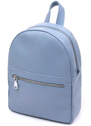 Кожаный женский рюкзак из натуральной кожи shvigel 16303 голубой
