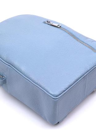 Стильный женский рюкзак из натуральной кожи shvigel 16318 голубой3 фото