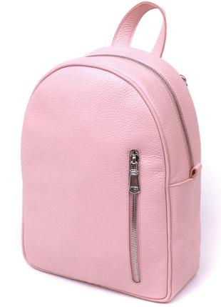 Практичный женский рюкзак из натуральной кожи shvigel 16319 розовый