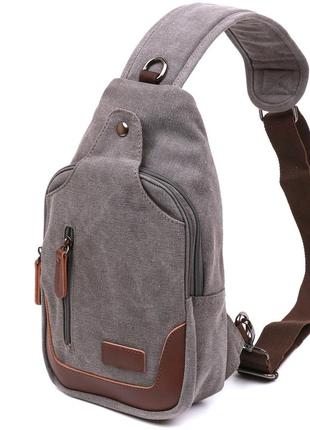 Удобная мужская сумка через плечо vintage 20388 серый