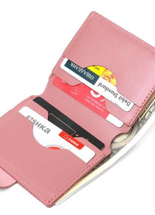 Женское портмоне из натуральной кожи shvigel 16509 розовый4 фото