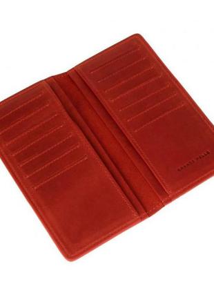 Женский кошелек красный из кожи grande pelle, красный кошелек кожаный с отделением для карточек5 фото